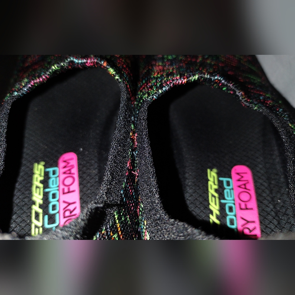 Skechers Air Cooled Memory Foam SN 12419 Black Knit Slip On Sneakers Size 8 - Picture 7 of 10
